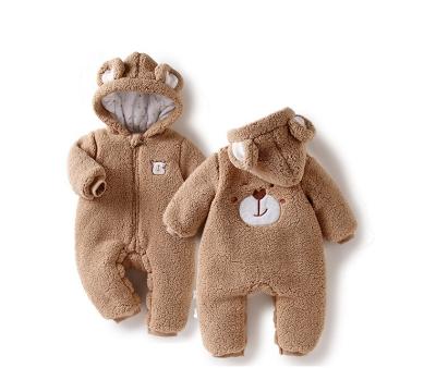 China 100% Soft Warm Baby Girl Winter Baby Clothes Toddler Animal Hooded Cute Animal Rompers Girl Clothes for sale