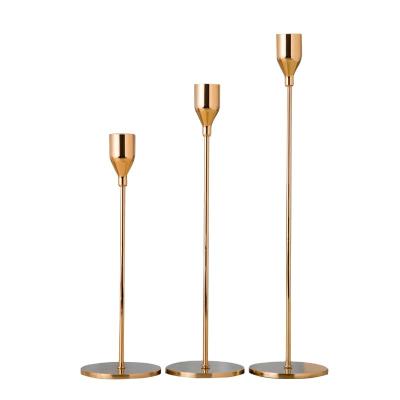 China Romantic European Style Candle Holder Home Decoration Metal Candlestick Set of Holders 3pcs for sale