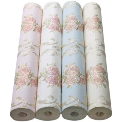 China Modern 3D Wallpaper Garden Pattern Bedroom Flower Wallpaper Self Adhesive Nonwoven Living Room Manufacturer for sale