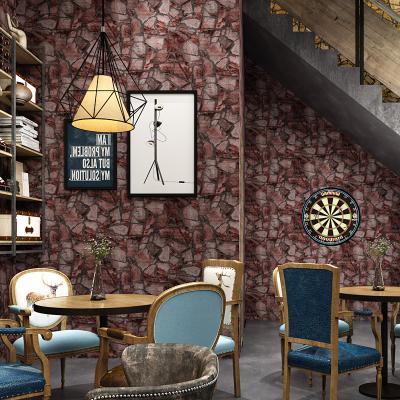 China Stone Brick Restaurant Decoration Stone Wallpaper Modern Retro 3D Wallpaper Stone Three-Dimensional Culture for sale