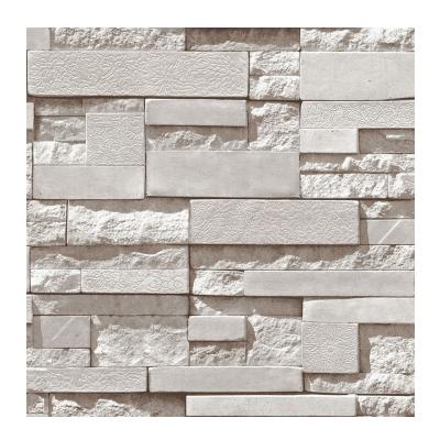 China Modern 3d wall brick wallpaper stone wallpaper 3d home decoration waterproof pvc wallpaper manufacturer for sale