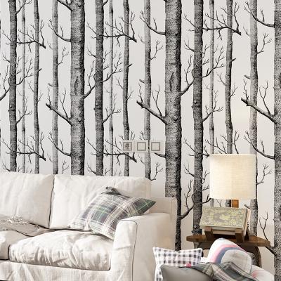 China 2021 Modern Nature Wallpaper Hd Tree Pattern Bedroom Living Room Wallpaper for sale