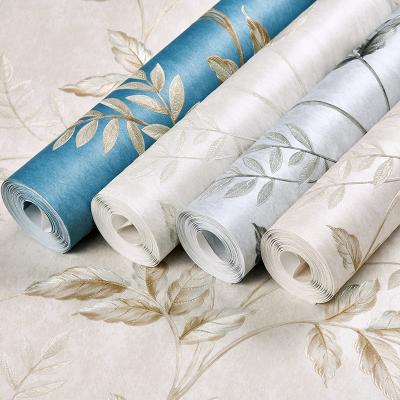 China 2021 modern hot selling non woven embossed wallpaper flower wallpaper for sale