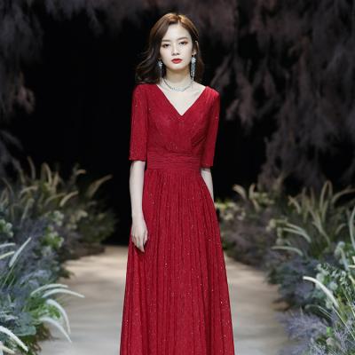 China Breathable Simple Elegant Red Dress Sparkle Wedding Dress Wedding Dress Her for sale