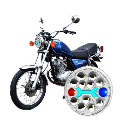 China 743*312*310mm YAYE 5.75 Inch GN125 LED Accessory Red Blue Flash Motorcycle High Low Beam DRL Headlight for sale