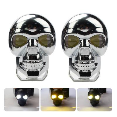 China Motorfiets koplampen 3 inch 40W Dual Color LED Spotlight voor Skull koplamp mistlamp Te koop