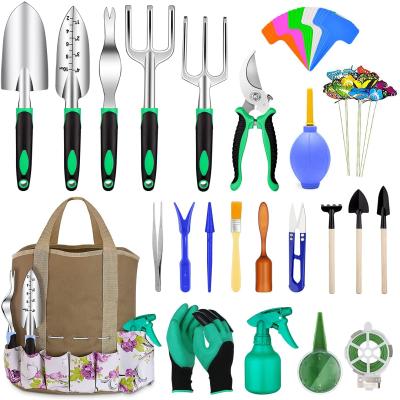 China Garden Job 82 Pcs Garden Tool Kit With Extra Succulent Tool Kit And Heavy Duty Gardening Tools Aluminum for sale