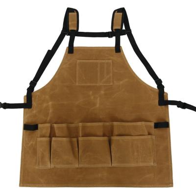 China Hot Selling Newest Size Tool Apron Canvas Leather Cleaning Aprons For Cafe for sale