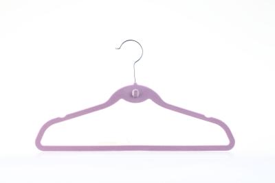 China Home / Hotel Velvet Coated Hangers Womens / Mens Suit Hangers Purple for sale