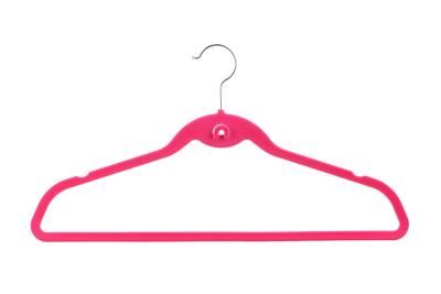 China Shirts / Jeans / Sweater Non Slip Coat Hangers Velvet Touch With Hook for sale