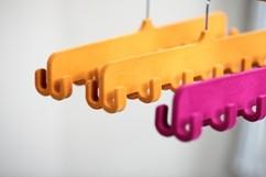 China Colorful 315mm Tie Rack Hanger , Space Saving Tie And Belt Hanger With 14 Hooks for sale