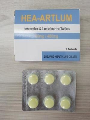 China Artemether and Lumefantrin Tablets 20MG + 120MG 40MG + 240MG 3*4's / Box 3*8's / Box for sale