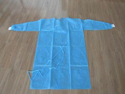 China Nonwoven SMS / PP + PE Disposable Medical Gowns / Surgical Isolation Patient Coat  S M L XL for sale