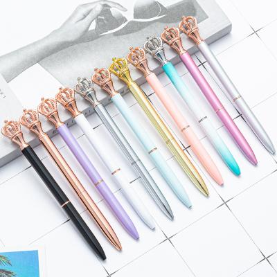 China Hot Metal Pens Ballpoint Pen Rose Gold Blank DIY Logo Custom Crystal BallPen Ballpoint Pen For Promotional Gift Stationerys for sale