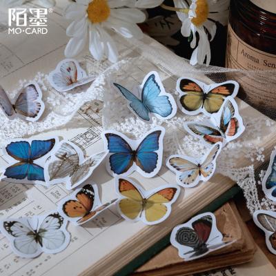 China 46pcs/1pack Kawaii Sticker Stationery Decorative Stickers A Brief History of Butterflie Stickers DIY Scrapbooking Craft Decorative Moving Stickers for sale