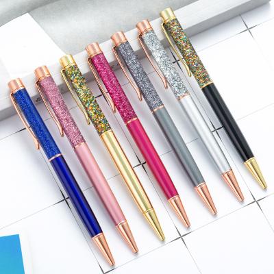 China Hot Metal Ballpoint Pens Ballpoint Pen Rose Gold Logo Custom Diamond Crystal Ballpoint Pen Gift Stationerys Ballpoint Pen For for sale