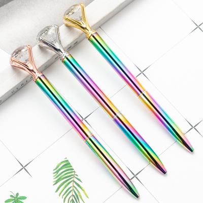 China Hot Metal Pens Ballpoint Pen Gift Promotional Stationerys Rose Gold Dazzling Logo Custom Diamond Crystal BallPen Ball Pen For for sale