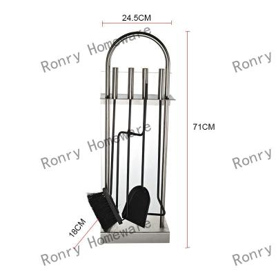 China Clear Ronry High Quality Fire Pit Tools Fireplace Set Metal Grilling Set Outdoor Fire Pits Sets & Accessories for sale