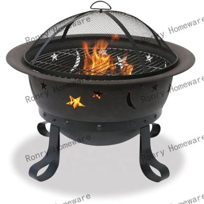 China Stocked Factory direct sales indoor Outdoor Garden Garden Party Barbecue Round metal fire pit outdoor portable heating fire pit brazier for sale