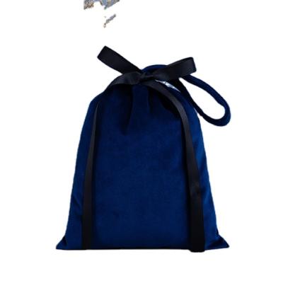 China Custom Recyclable Logo Draw String Buggy Bag Velvet Gift Bags With Drawstring Silk Pouch Ribbon Fabric Home Storage Bags For Home Or Hotel for sale