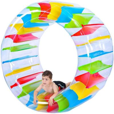 China Colorful Inflatable Float Roller PVC Water Swimming Float Roll Up Sport Inflatable Game Outdoor Game For Kids for sale