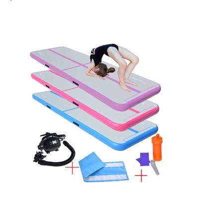 China Hot Sale Eco-Friendly Karate Factory Inflatable Gymnastics Mat Yoga Somersault Mat Shaping Brushed Mat for sale