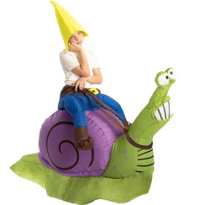 China Eco-freiendly Halloween Inflatable Costume Gnome Ride A Snail Ride On Inflatable Costume - Unisex Child for sale