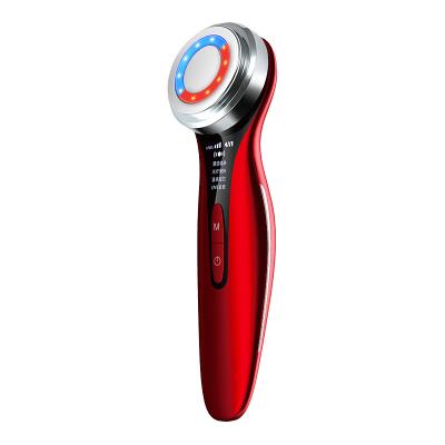 China SiBeauty LED Light Photon Shrink Red Blue Pore Skin Tightening Vibration Facial Lifting 42 Degree Heating Face Massager Beauty Device for sale