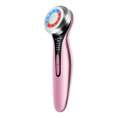 China Peep SiBeauty 2 Color LED Photon Therapy Skin Care Ultrasonic Shrink Face Massager Deep Clean Face Lifting Skin Tightening Beauty Device for sale