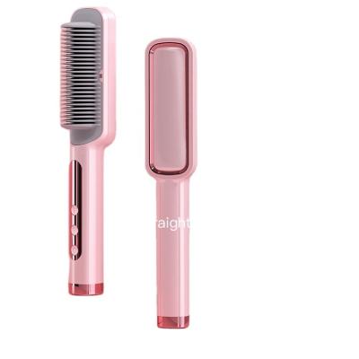 China Sibeauty Household Use Salon Equipment Waterproof LCD Display Straightening Comb Ceramic Hair Brush Electric Straightening Hair Brush for sale