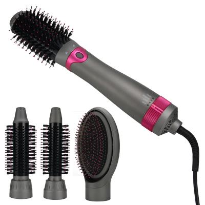 China Hotel SiBeauty 4 Interchangeable Brush Head One Stage Hair Styling Tools Hair Dryer Hair Straightener Brush Styler for sale