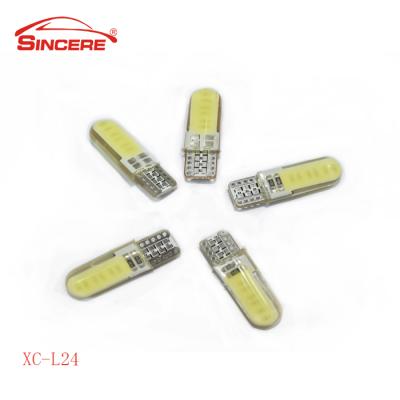 China Silicone Appearance 12V T10 5050 Led Car Lights Signal Light With Crystal 6 Lamp 10*33MM for sale