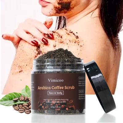 China Exfoliator Vegan Cellulite Bodyscrub Skin Care Beauty Natural Organic Private Label Anti Face Exfoliating Body Sugar Arabica Coffee Scrub for sale