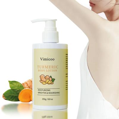 China Custom Moisturizer Private Label Natural Organic Pore Shrinking Whitening Turmeric Body Brightening High Quality Lotion for sale