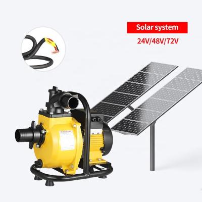 China Irrigation and Agriculture 72v750w2 inch 1hp DC self priming pump  Large flow high lift surface irrigation pump Agricultural pump for sale