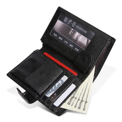 China RFID Wallet Standard Size Luxury Genuine Leather Multi Function Bifold Wallet For Men for sale