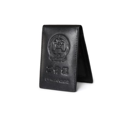 China Custom Wholesale Black Genuine Leather Driver License Eco - Friendly for sale