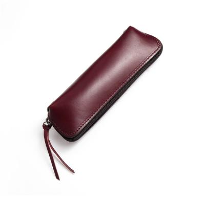 China Factory direct sales eco-friendly students customize their own logo leather zipper pouch for sale