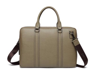 China Wholesale Custom Made Eco-friendly Slanted Spanked Brown Genuine Leather Men Briefcase Waterproof Multi-size Portable for sale