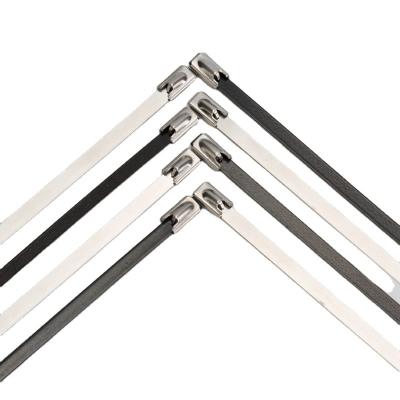 China 304 ball lock stainless steel heat resistant cable ties for qiubite ball type thin cable tie pipe clamp bracket for sale