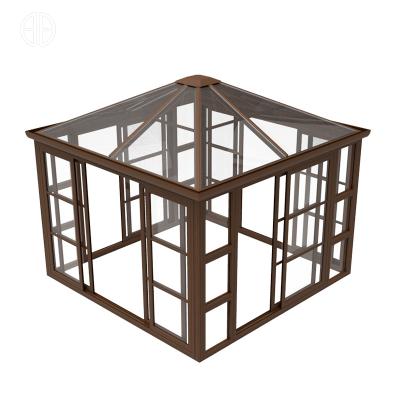 China Foshanguangye modern aluminum garden house gardenhouse sunroom/solarium/winter garden aluminum glass sunroom for sale