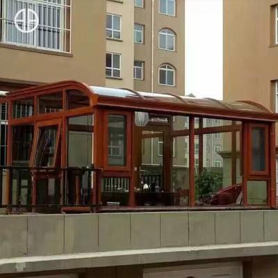 China Foshanguangye beautiful modern prefab garden room curved sunrooms glass details free standing garden sunrooms for sale