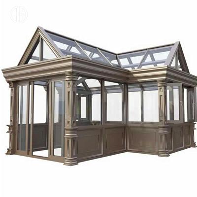 China Foshanguangye Wholesale Modern Aluminum Glass House Glass Sunroom Latest Designs Sun Shade Garden Aluminum Roofs for sale