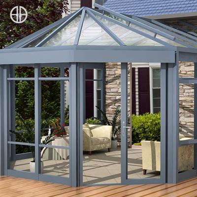 China Solarium Glass Sunroom Modern Aluminum Sunroom Manufacturer Foshanguangye Guangzhou House Glass Porch Prefab for sale