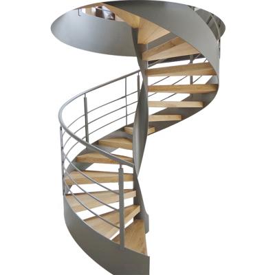 China Indoor Duplex Iron Integral Steel Art Villa Spiral Staircase Modern Factory Sale Attic Stairs for sale