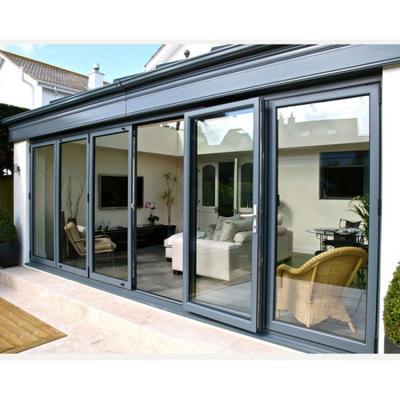 China Modern Residential Bi Fold Aluminum Sliding Door Fold Glass Doors Folding Up Door for sale