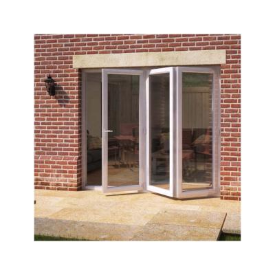 China Cheap Modern Customized Color 5mm Bi Fold Patio Doors Glass Folding Doors For Shop for sale