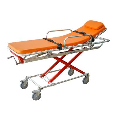 China Emergency Rescue Medical Equipment Emergency Hospital Ambulance Foldable Stretcher Trolley for sale