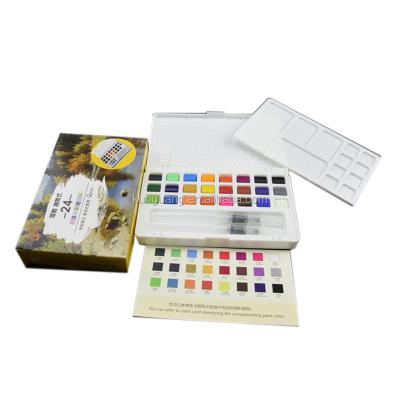 China Good Coloring 24colors Artist Drawing Solid Watercolor Paint Set Mix Color Paint Which Pass EN71 ASTM Test for sale