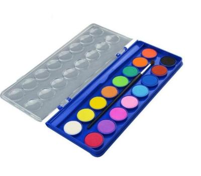 China OEM Good Hot Selling Child Watercolor Coloring Paint Set 12 Colors ASTM Certificated Plastic Box Water Color for sale